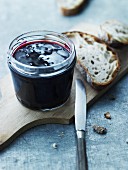 Blackcurrant jam with honey and fennel seeds