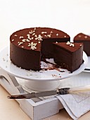 Creamy elderflower chocolate cake