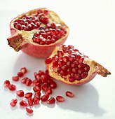 Pomegranate Broken Open to Expose Seeds