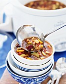 Vegetable soup with kidney beans
