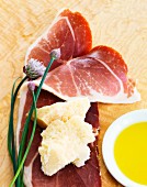 Parma ham, Parmesan and olive oil