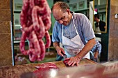 A butcher cutting meat, Palermo