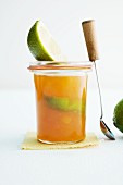 A jar of apricot and lime marmalade