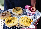 Grilled mini focaccia