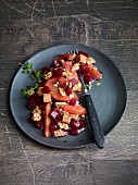 Beetroot salad with orange fillets and walnuts