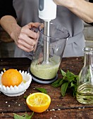 Salad dressing with mint and orange
