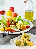 Salad Nicoise with artichokes and tomatoes