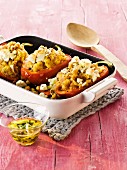 Stuffed peppers with chickpeas and sesame seeds