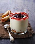Cream cheese mousse with blackcurrants