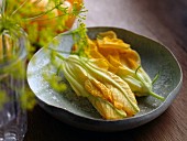 Courgette flowers and dill