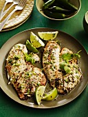 Fish with a lime sauce and coriander