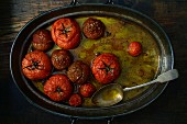 Tomatoes fried in olive oil