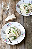 Risotto with green asparagus and Parmesan