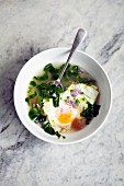 Soup with ramps and egg (North America)
