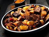 Beef with potatoes, onions and Cajun spices