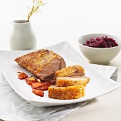 Goose breast with red cabbage