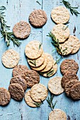 Crackers, oat cakes and rosemary