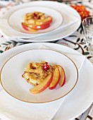 Chanterelle pancake with apple wedges