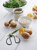Boiled potatoes with quark