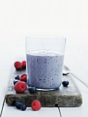 A raspberry and blueberry smoothie