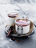 Panna cotta with spicy sauce