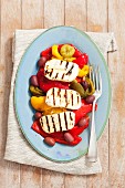 Roasted peppers with grilled halloumi (Greece)