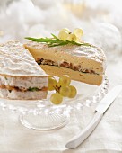 Soft cheese filled with dried fruits and nuts
