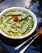Green and yellow courgette salad