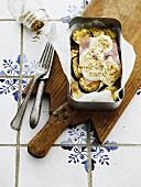 Courgette bake with ham and mozzarella