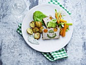 Vegetable terrine with potatoes and vegetables