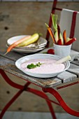 A radish dip with feta cheese