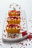 Gluten-free lemon cakes with freeze dried raspberries