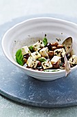 Feta with olives in olive oil