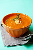 Pumpkin soup with ginger and thyme