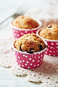 Blueberry muffins with brown sugar