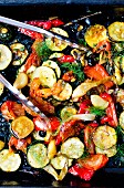 A roasted vegetable salad with dill (Italy)