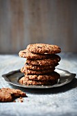 Stack of chocolate chip cookies