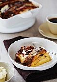 Panettone pudding with chocolate