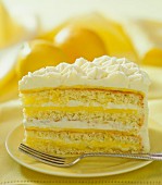 A piece of lemon cake