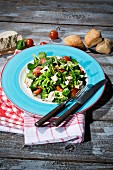 Lamb's lettuce with organic tofu, tomatoes and balsamic dressing