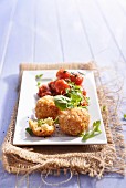 Arancini with roasted tomatoes and basil