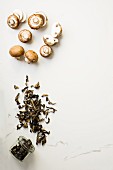 Portobello mushrooms and dried black chanterelles
