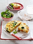 Frittata with pumpkin and broccoli