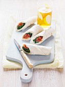 Spinach and tomato wraps