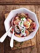 Lobscouse salad with potatoes and herring