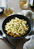 Penne with ricotta, courgettes and chillis