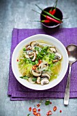 Noodle soup with vegetables and mushrooms (Asia)