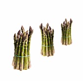 Three bunches of green asparagus