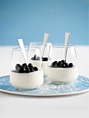 Panna cotta with blueberry compote