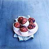 Chocolate muffins with pecan nuts